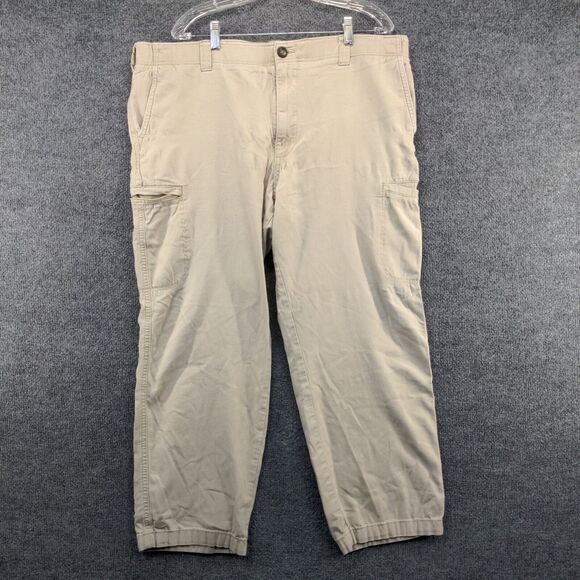 Lee Men's Extreme Comfort Pants Tan 40x30 Straight Leg Flat Front Stretch Pocket - Picture 2 of 16